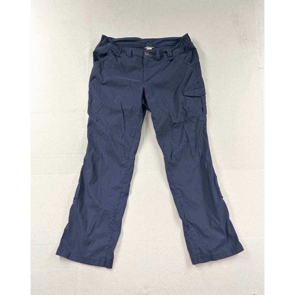 Duluth Trading Dry on the Fly Bootcut Cargo Pants Womens 16x33 Ink Blue Roll-Up